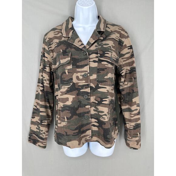 Sanctuary Jacket Womens Medium Green Camouflage Button Military Grunge Bohemian - Picture 1 of 8